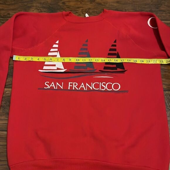 Vintage San Francisco California Red Graphic Pullover Sweatshirt - Picture 5 of 11